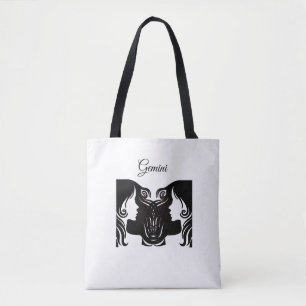 Gemini gêmeos Black and White Tote Bag