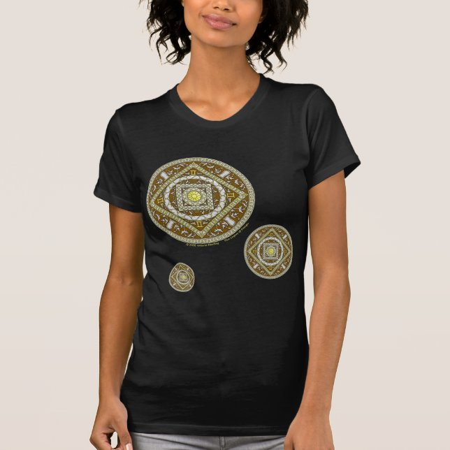 Gemini Mandala Camisa Escura Feminina (Frente)