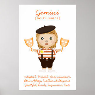 Gemini - Poster do Horoscópio Rapariga