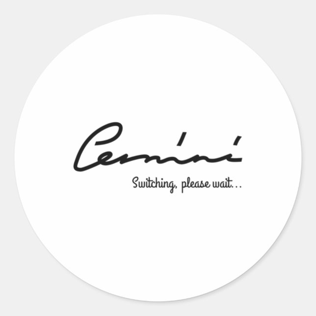 Gemini Quirky Tee. Adesivo (Frente)