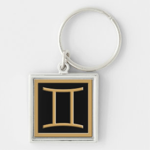 Gemini - Símbolo Dourado Design Premium Chaveiro