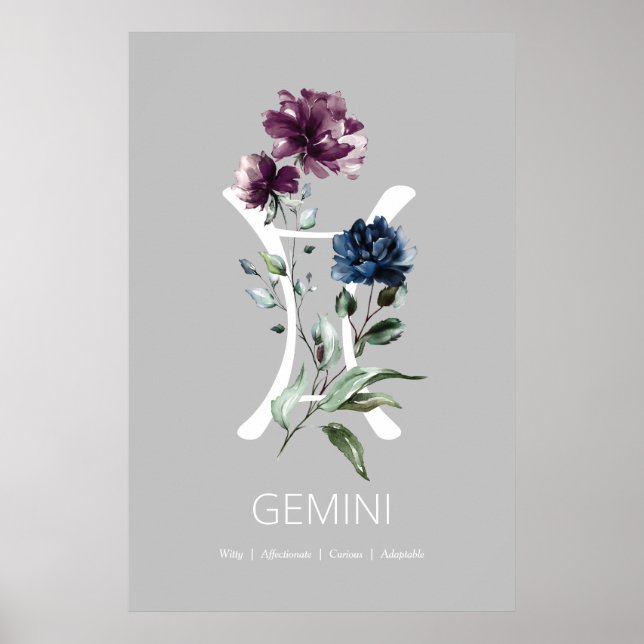 Gemini - Símbolo Zodiac Poster (Frente)