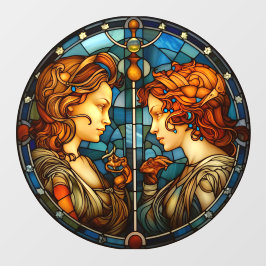 Gemini Sinal Zodiac Faux Vidro Estido Vidro Falso