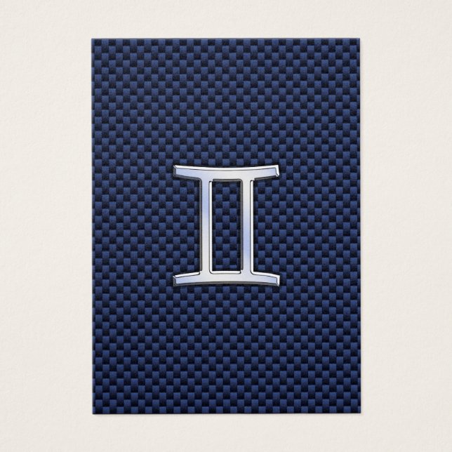 Gemini - Sinal Zodiac no Estilo de Fibra Azul de C (Frente)
