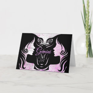 Gemini Twins Horoscope Feliz Cartão de Aniversário