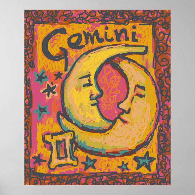 Gemini Zodiac Art Poster (Frente)