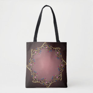 Gems All-Over-Impressão Tote Bag, Médio
