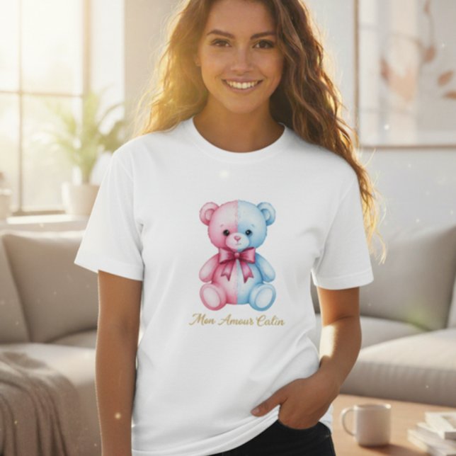 Gender Reveal Bear T-Shirt (Criador carregado)