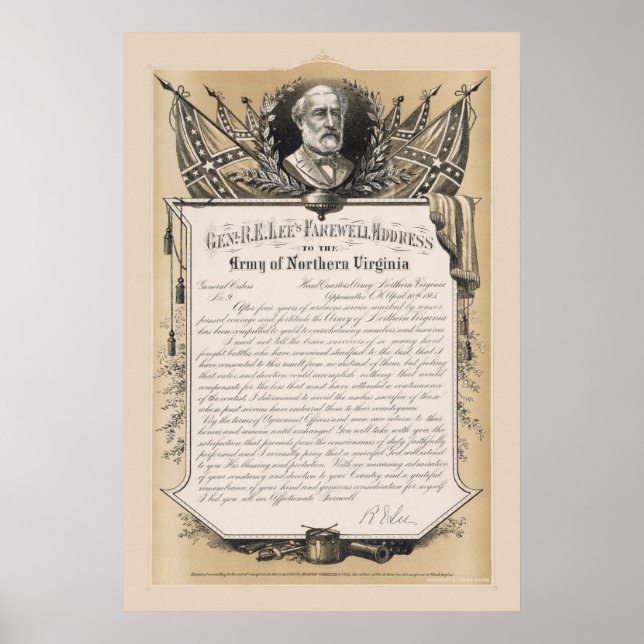 General Robert E. Lee Farewell Endereço Poster (Frente)