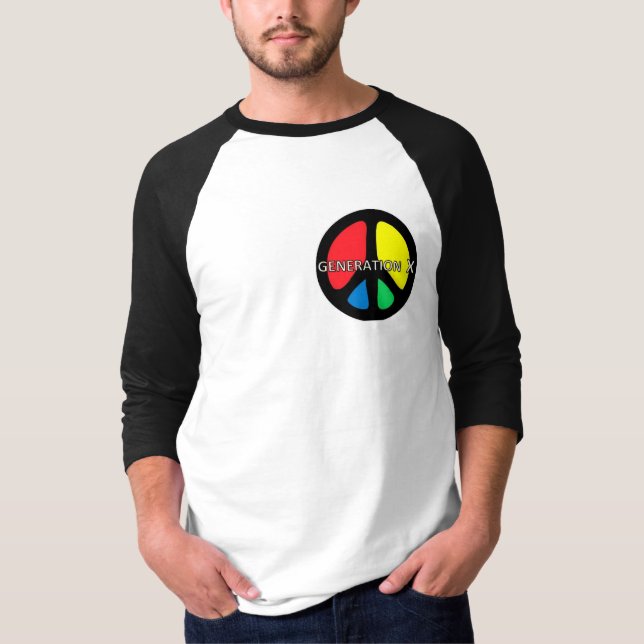 generation X T-shirt PEACE logo (Frente)