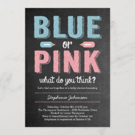 Gênero azul ou rosa Revelar Convite para Chá de fr