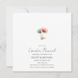 Gênero de Cor de Água Azul ou Rosa Revelar Convite