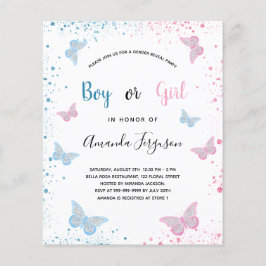 Gênero do orçamento revela borboletas chás de fral