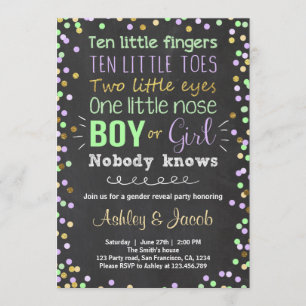 Gênero revela convite Chá de fraldas Garota ou G