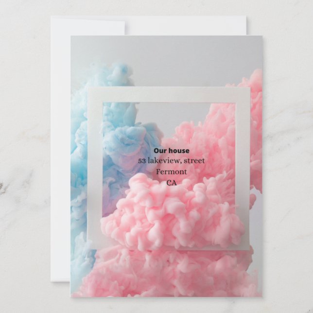 Gênero revela fumaça azul rosa (Verso)