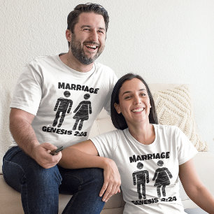 GÊNESE BÍLICA CRISTÃ DO CASAMENTO 2:24 T-SHIRTS