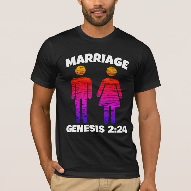 GÊNESE CASAMENTO CRISTÃ 2:24 T-SHIRTS (Frente)