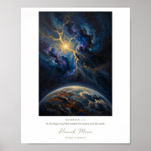 Gênesis 1:1 No Princípio - Poster da Criação 