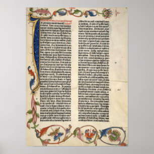 Gênesis bíblia Gutenberg página 1 Poster