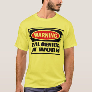 GÊNIO MAU de advertência no t-shirt dos homens d
