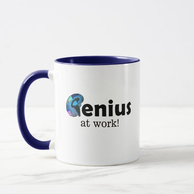 Gênio no trabalho, Caneca de escritório com texto  (Esquerda)