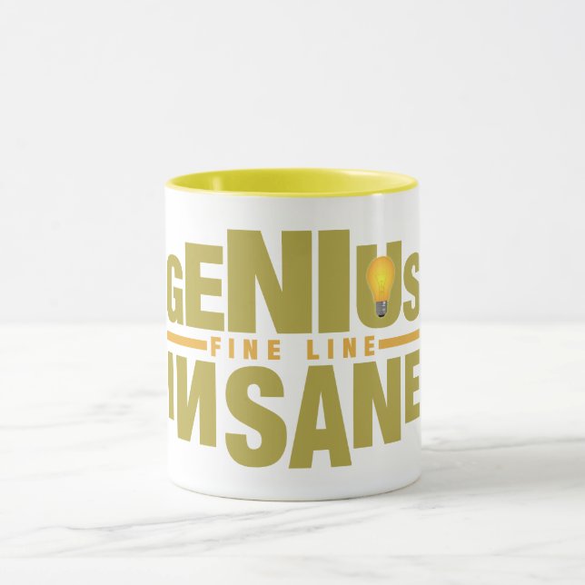 GENIUS VS INSANE caneca - escolha estilo e cor (Centro)