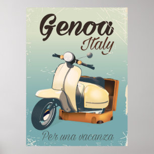 Genoa Italia para um poster vintage das férias