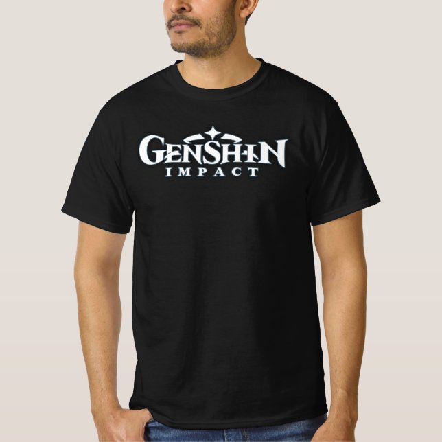 Genshin Impact T-Shirt for Mens Black (Frente)