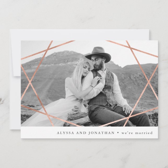 Geo Wedding | Cobre Faux com foto que somos casado (Frente)