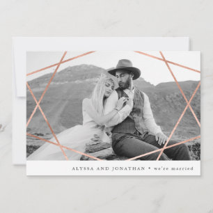 Geo Wedding Cobre Faux com foto que somos casado