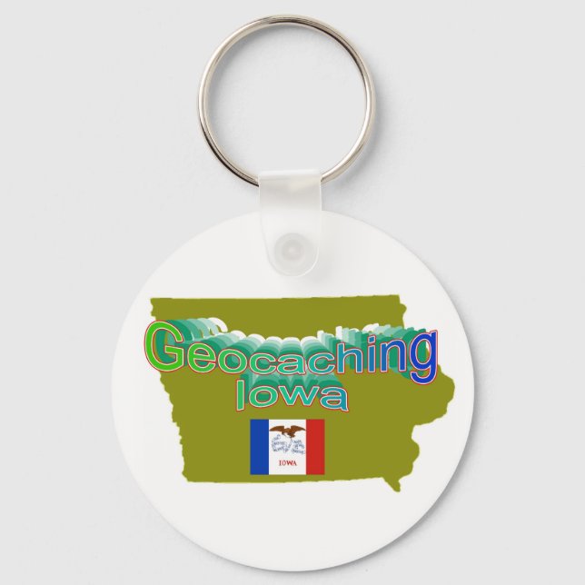 Geocaching Iowa Chaveiro (Frente)