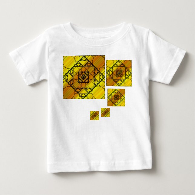 Geometria Fractal Crianças e Camisa de Luz do Bebê (Frente)