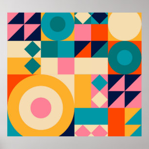 Geometria Minimalista: Poster de Ilustração Vintag