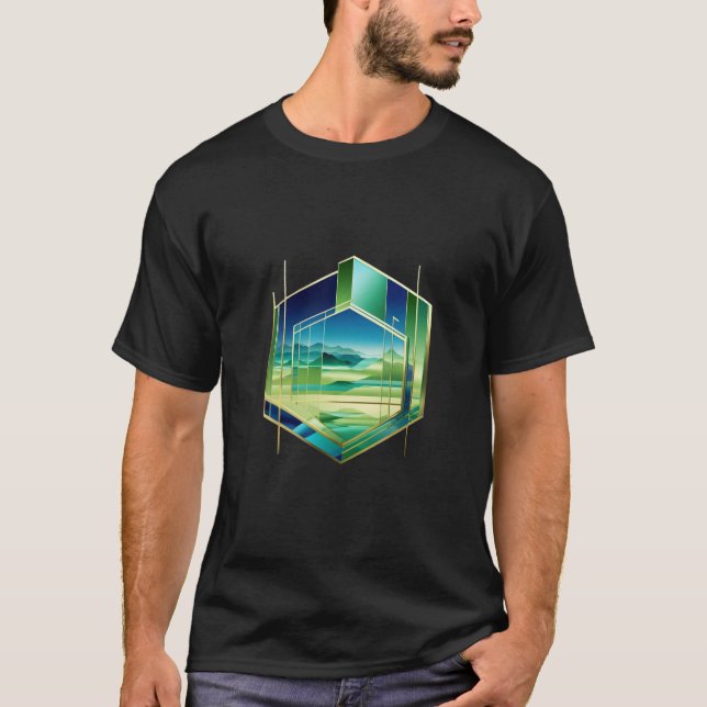 Geometric Fusion: Abstract T-Shirt Design (Frente)
