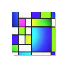 Geometric Harmony – Modern Neon Canvas Print