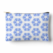 Geometric Pattern Modern Blue Accessory Pouch