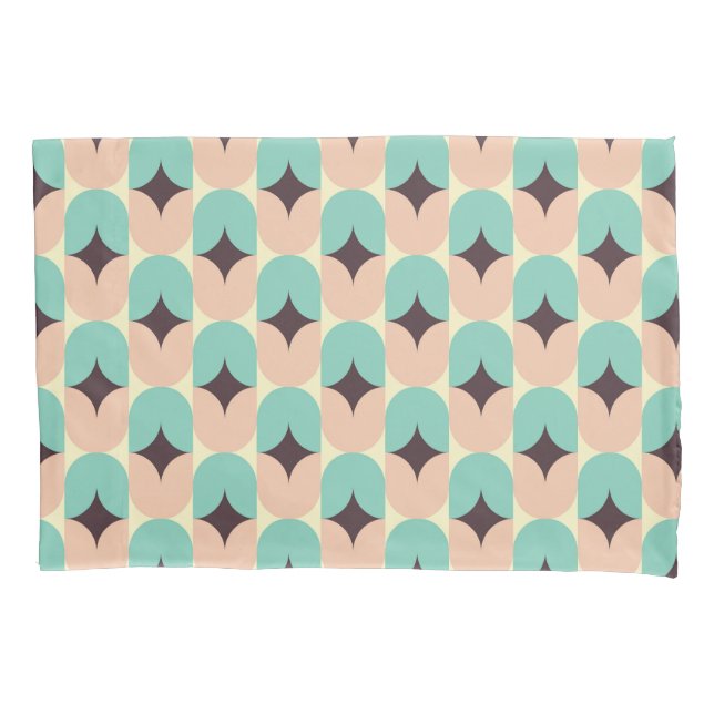 Geometric pattern of teal, beige, and black shapes (Frente-Esquerda)