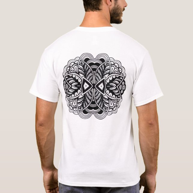 Geometric Zen Mandala Art T-Shirt  (Verso)