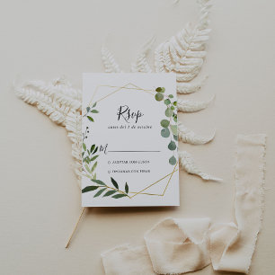 Geométrica Verde Tropical deixa RSVP Espanhol