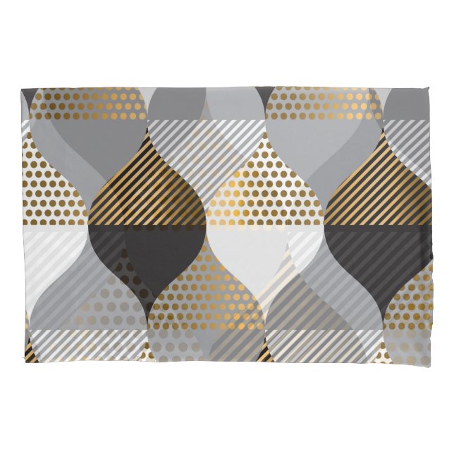Geométrico do luxo: preto, padrão dourado (Frente)