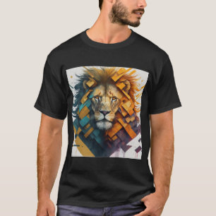 "Geométrico Lion Majestade T-Shirt Design"