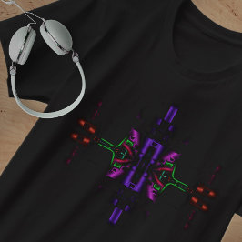 Geométrico Moderno em Camisa Negra