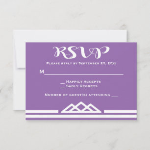 Geométrico Triângulo Tribal Casamento RSVP Roxo