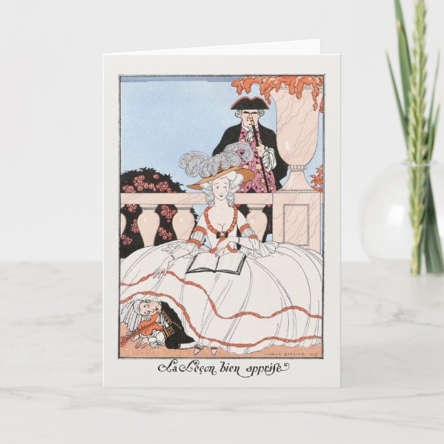 George Barbier, cartão de agradecimento Art Déco (Frente)