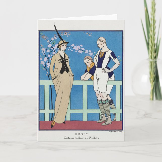 George Barbier, cartão de agradecimento Art Déco (Frente)
