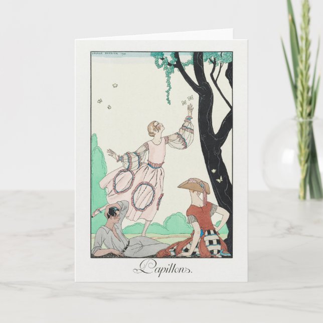 George Barbier, cartão de agradecimento Art Déco (Frente)