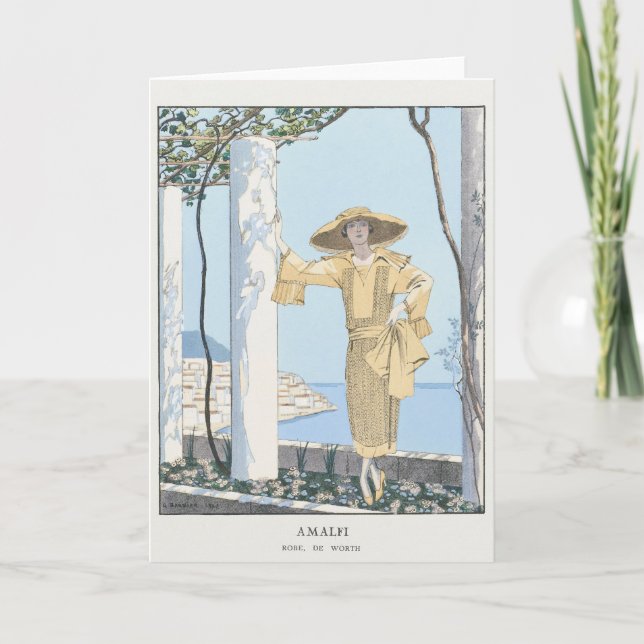 George Barbier, cartão de agradecimento Art Déco (Frente)