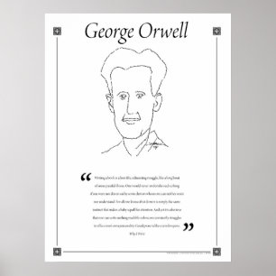 George Orwell Escrevendo Cote Poster