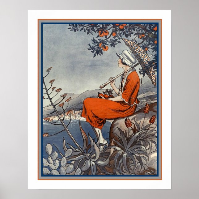 George Pavis- Deco "Girl by the Sea" Impressão de  (Frente)