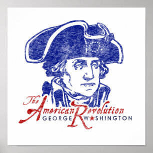 George Washington American Revolution Retro Poster